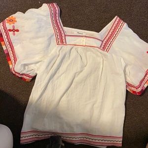 Madewell embroidered top